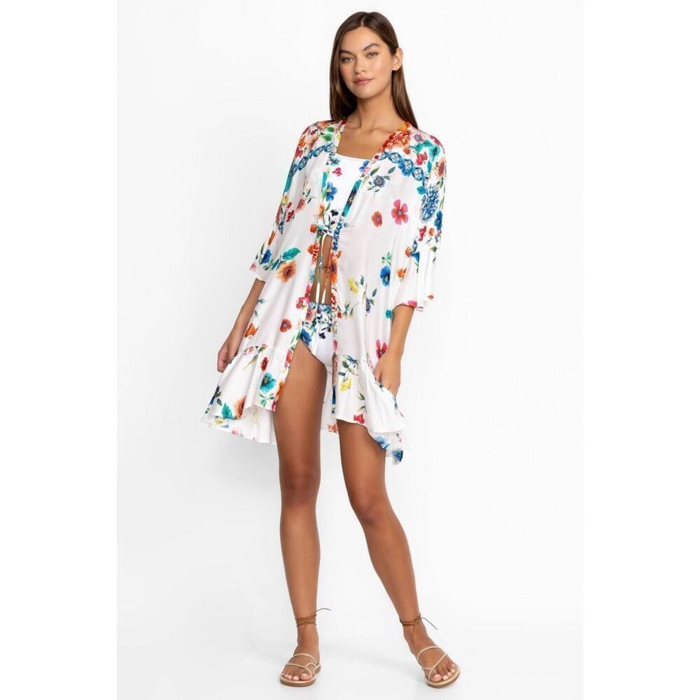 Johnny Was MIRROR PALACE RUFFLE KIMONO L-XL